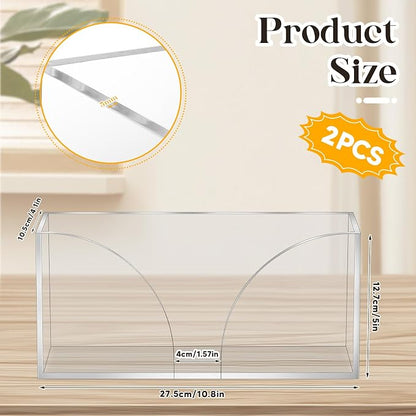2PCS Paper Towel Dispenser Countertop Acrylic Clear Paper Towel Holder - Image 3
