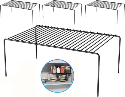 LargeBlack Cabinet Storage Shelf Rack Set of 4, Rustproof Metal Wire Kitchen by DPZM