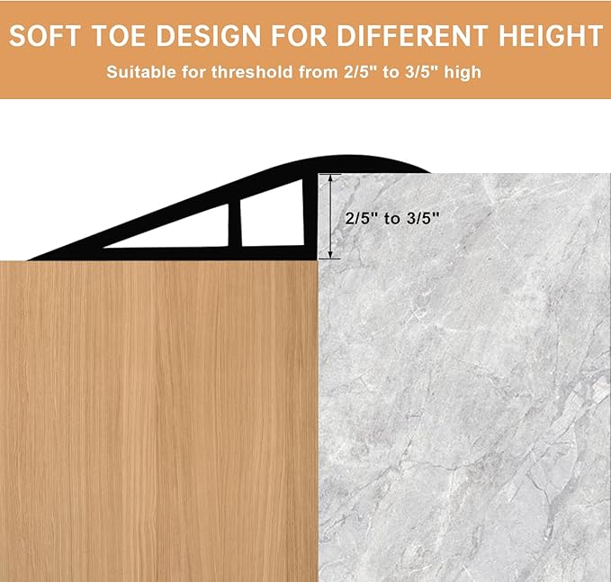 Vinyl Door Threshold Flooring Transition Strip Self Adhesive Carpet Edging Strip for Laminate Doorway Edge Threshold from 2/5" to 3/5" (Light Yellow Wood Grain, 6.6 Ft)