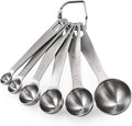 Measuring Spoons: U-Taste 18/8 Stainless Steel Measuring Spoons Set of 6 Piece: 1/8 tsp, 1/4 tsp, 1/2 tsp, 1 tsp, 1/2 tbsp & 1 tbsp Dry and Liquid Ingredients