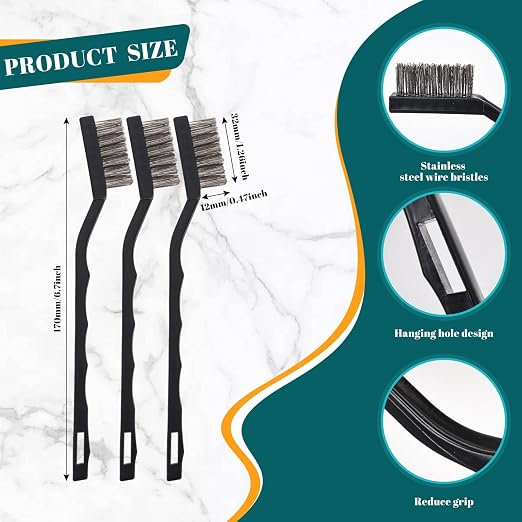 48 Pcs Mini Stainless Steel Wire Brush Set, Wire Scratch Brush - Image 2