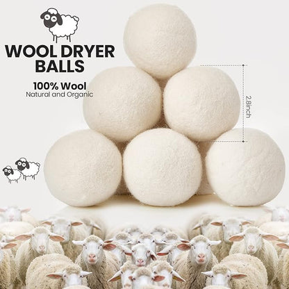 Roowest 46 Pcs Wool Dryer Balls Set Reusable Laundry Wool Balls - Image 2