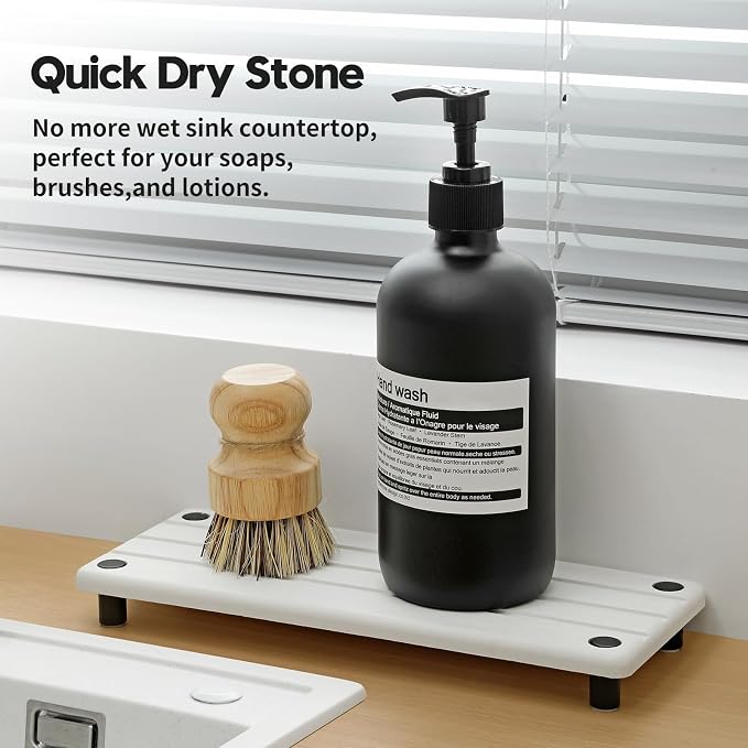 Instant Dry Sink Caddy Kitchen Sink Organizer, Quick Drying Diatomaceous Earth - Image 2