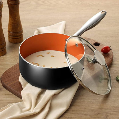 MICHELANGELO Sauce Pan with Lid, Ultra Nonstick 3 Qt Saucepan with Lid - Image 6
