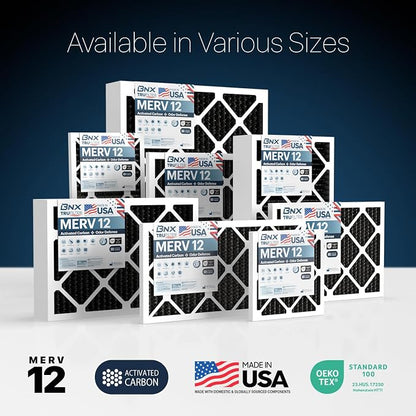 BNX TruFilter 16x25x1 MERV 12 Odor Defense AC Furnace Air Filter - Image 9