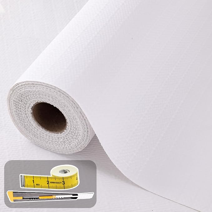 Shelf Liners for Kitchen Cabinets 17in x 20FT Non Adhesive Drawer Liner White by Oneoftheworld