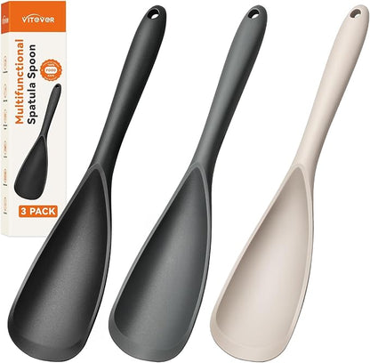 3 PACK Silicone Cooking Spatula Spoons by VITEVER