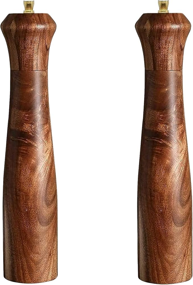 Wooden Salt and Pepper Grinder Set, Manual Salt and Pepper Mill, Acacia wood by UNIOVC