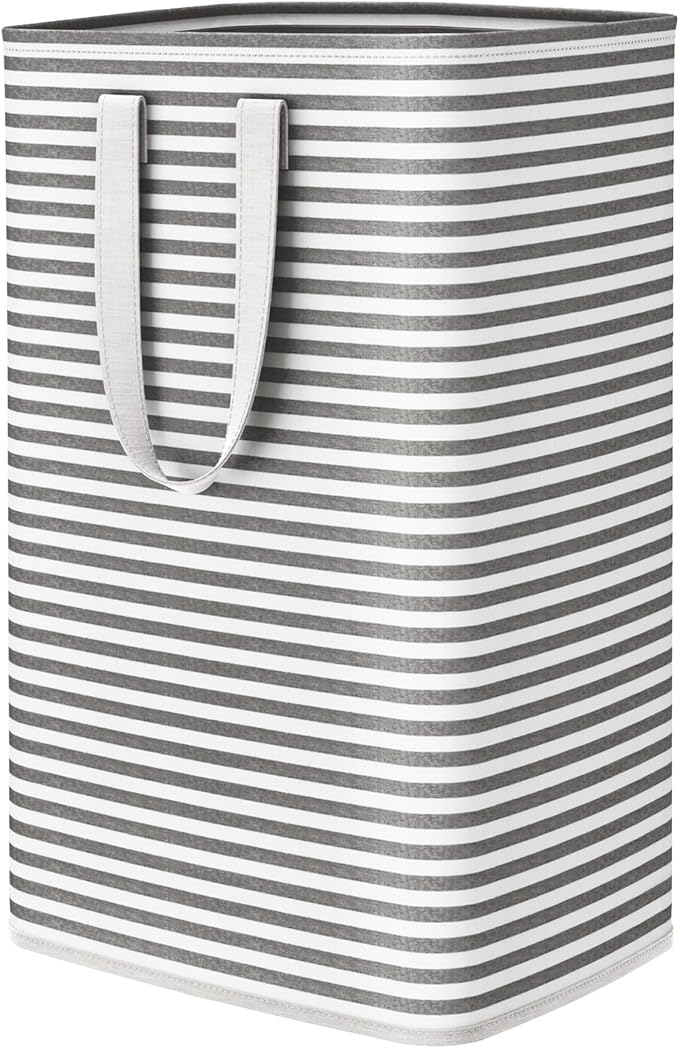 Lifewit Laundry Hamper Large Collapsible Laundry Basket, Freestanding Waterproof Clothes Hamper Storage with Easy Carry Handles for Clothes in Bedroom Bathroom College Dorm for Adults, Black, 80L