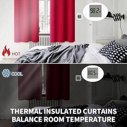 BGment Red Blackout Curtains 54 Inches Length - Image 3