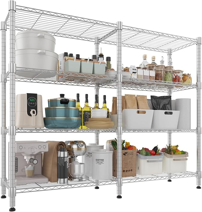 Himimi 4-Tier Heavy Duty Metal Storage Rack, 1200LBS Adjustable Wire Shelving by Himimi