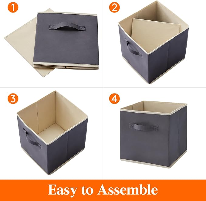 Lifewit 12 Packs Storage Cubes, 11 Inch Cube Storage Bins, Foldable Decorative - Image 2