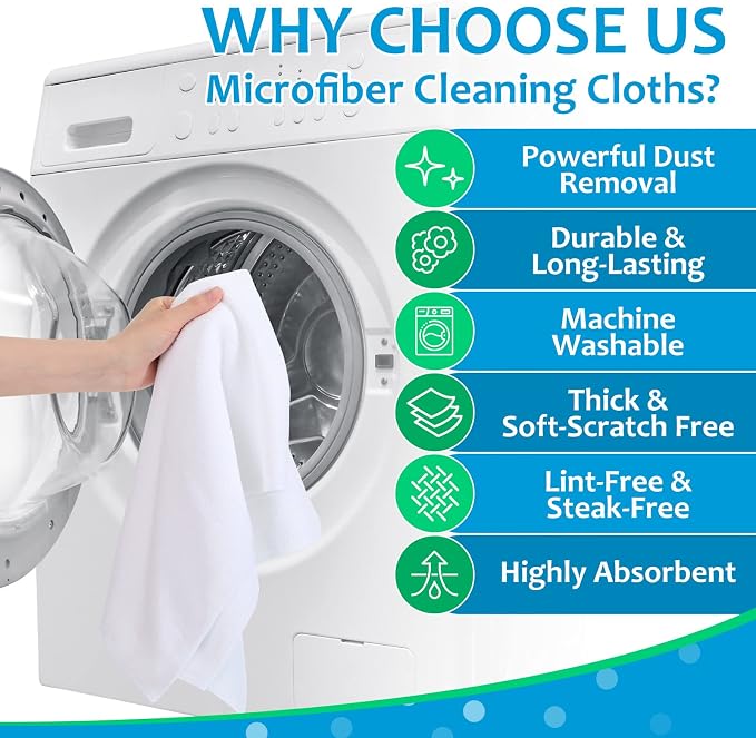 Newwiee 3 Pcs Extra Large Microfiber Cleaning Cloth 30" x 20" Washable Reusable - Image 4