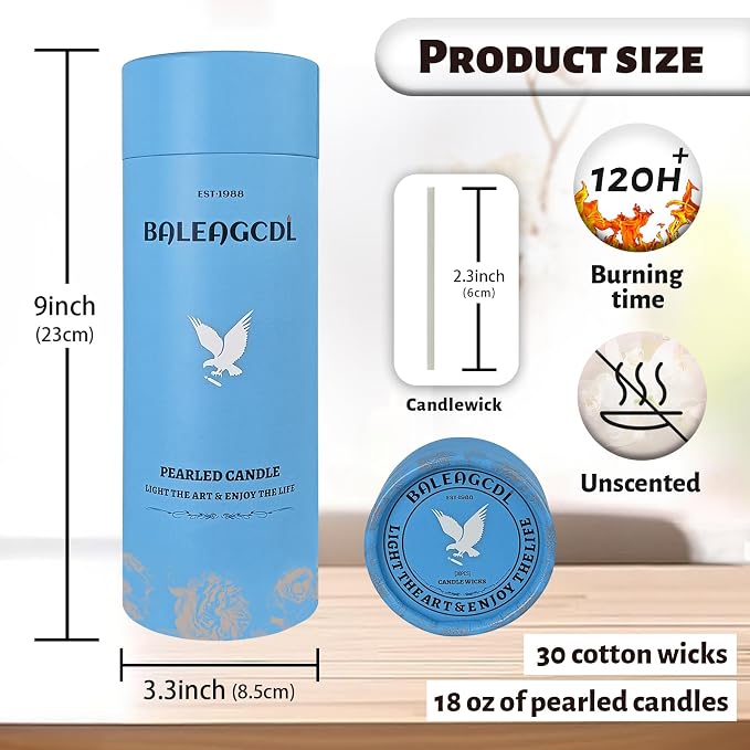 Unscented Brown Pearled Candle 18oz Luxury Sand Candle Granulated Wax - Image 2