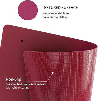 ZVP Plastic Cutting Boards for Kitchen, Flexible Cutting Mats, Colorful - Image 3