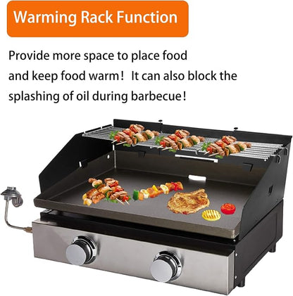 Universal Wind Screen/Guard and Griddle Warming Rack Set Fit - Image 3