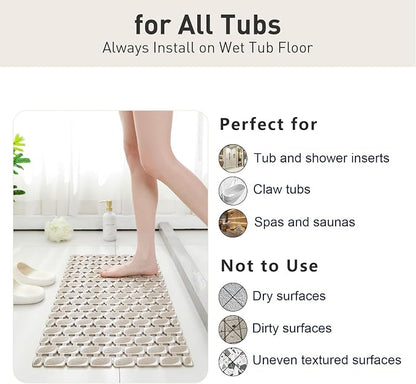 Shower Mat Non Slip Bathtub Mat, 27 x 16 Inch Eco-Friendly Soft Bath Mat - Image 8