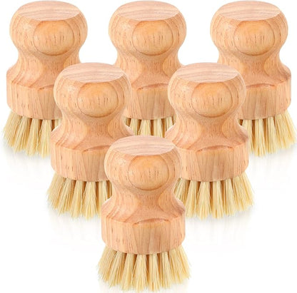 Nuenen 50 Packs Bamboo Dish Scrub Brushes Wooden Scrubbers Set Kitchen by Nuenen