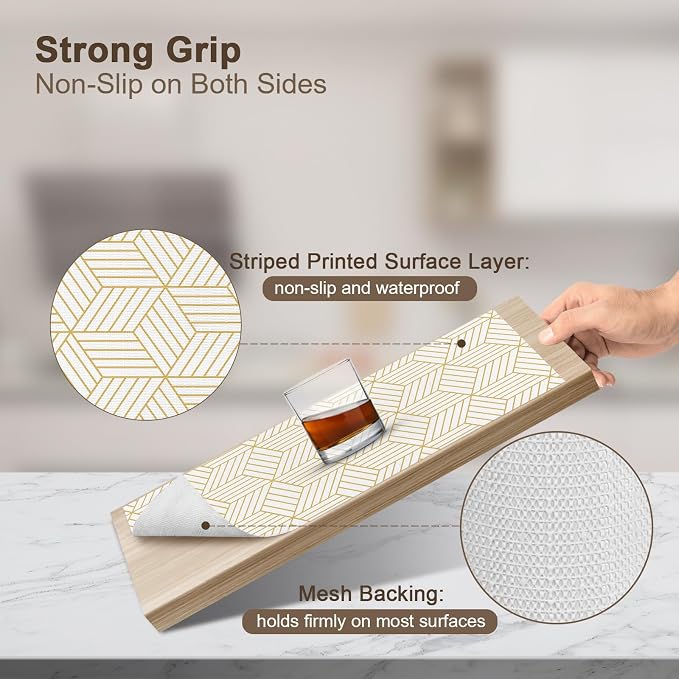 OcePor Non-Adhesive Drawer and Shelf Liner 17.5IN x 20FT, Non-Slip Kitchen - Image 2