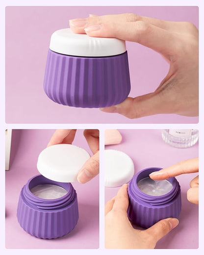 Travel Containers for Toiletries 4 Pack, TSA Approved Travel Size Toiletries, Travel Size Containers, With Clear Bag Leak Proof Silicone Jars, Travel Essentials Creams Jars Carrying Small Items