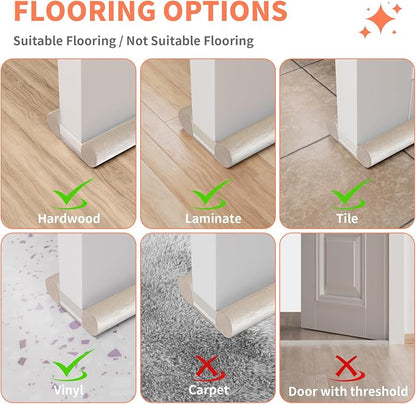 Upgraded Door Draft Stopper for Bottom of Door, Under Door Gap Filler for Big - Image 8