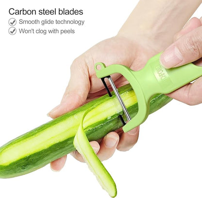 Original Vegetable Fruit Peeler Carbon Steel Blade 3 Pack Red/Green/Yellow… - Image 4