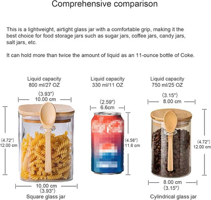 CNWSGEM Sugar Bowls Sugar Container 25.36 FL OZ Glass Coffee Canister Airtight - Image 2