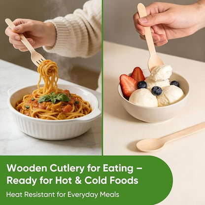Disposable Wooden Utensils Set, Compostable Utensils, Disposable Cutlery - Image 4