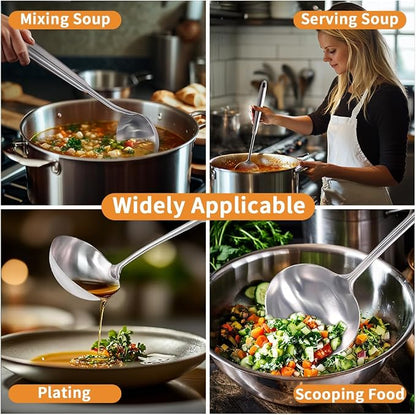 Deep Stainless Steel 13.7 Inches Newness Soup Ladle, Resilient 304 Stainless - Image 8