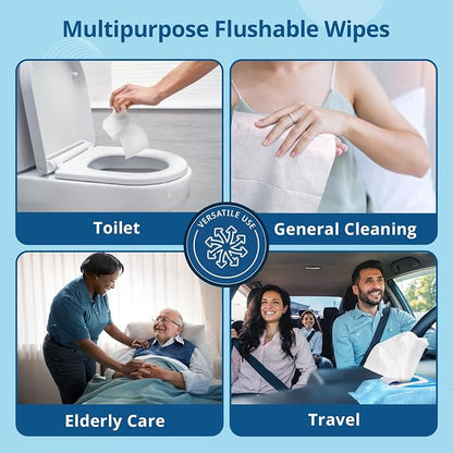 WhyWorry Flushable Wipes for Adults, Extra Large 8"x10" Butt Wipes for Personal - Image 6