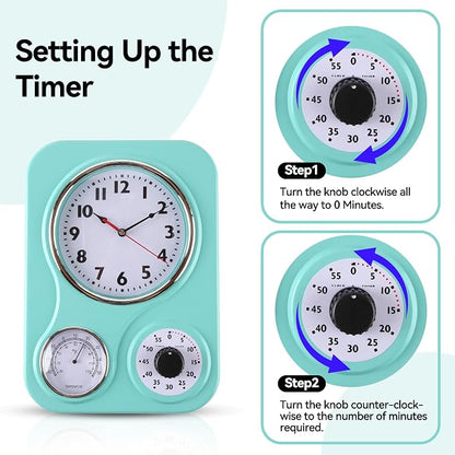 Lily's Home - 9.5 Inch x 12.5 Inch - Retro Kitchen Wall Clock, Vintage Wall - Image 6