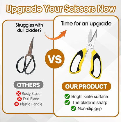 8 Inch Utility Scissors for Kitchen, Craft & DIY – Heavy Duty Stainless Steel - Image 7