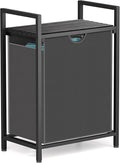 Laundry Sorter with Removable Bag, 16 Gallons Laundry Hamper with Adjustable Feet, Laundry Basket for Laundry Room, Bathroom and Bedroom(Grey and Charcoal Black)
