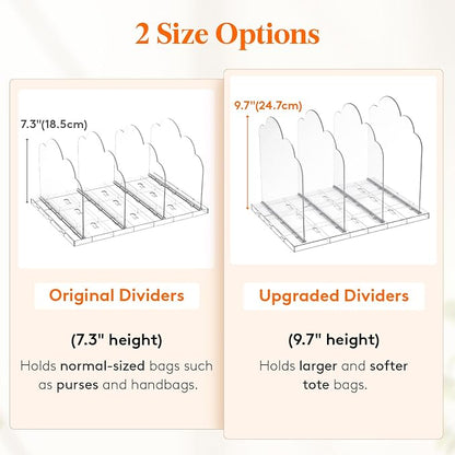 Lifewit Purse Organizer for Closet, 9.7" Tall Clear Handbags Storage Organizer - Image 2