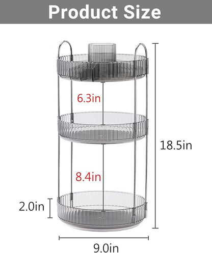 Asayuee 360 Rotating Makeup Organizer, 3 Tier Large Capacity Make Up Organizers - Image 4