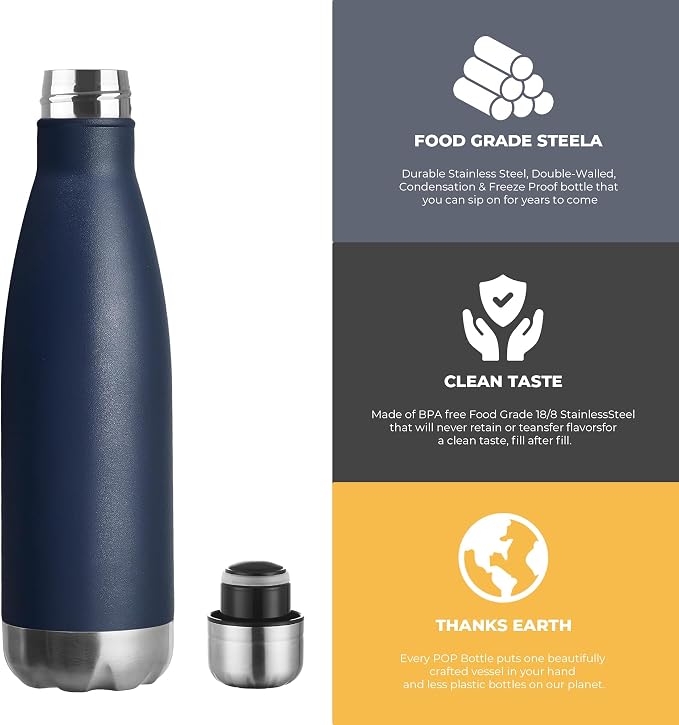 MEWAY 17oz Sport Water Bottle Vacuum Insulated Stainless Steel Leak-Proof - Image 3