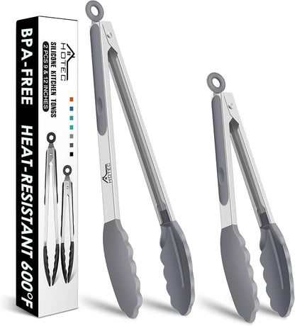 HOTEC Premium Stainless Steel Locking Kitchen Tongs by Hotec