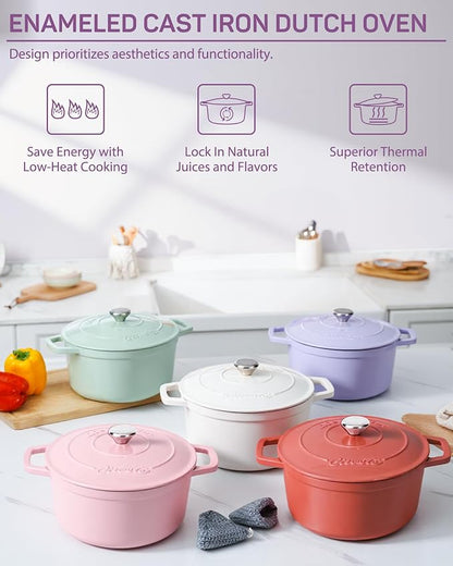 Ciwete Enameled Cast Iron Dutch Oven – 6 Quart Pot - Image 3