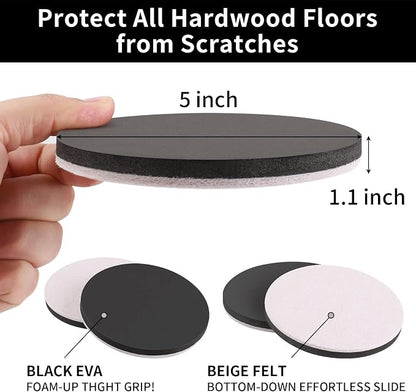 Ezprotekt 5" Round Felt Furniture Movers Sliders - Image 2