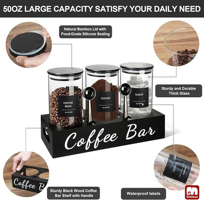 gmisun Coffee Tea Sugar Container Set, Canisters Jars - Image 6