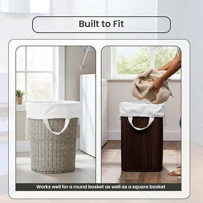 LFH Home Cotton Canvas Large Laundry Bag with Handle, Heavy Duty Drawstring Closure Washable Laundry Bags, School Travel, Home, Hotel, College Dorm, Organizer Sack, Toy Clothes 20x30 (Pack of 6)-White