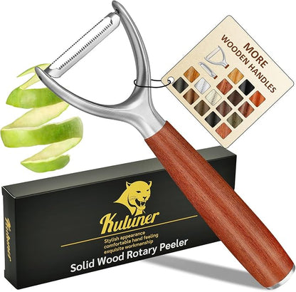 Premium high-end rosewood handle and 304 stainless steel serrated blade by KULUNkitchentoolstheperfectcookingexpert