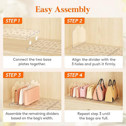 Lifewit Purse Organizer for Closet, Adjustable Clutch Purse Storage Organizer - Image 6