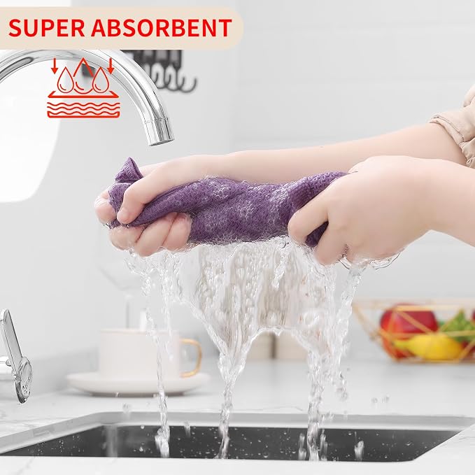 Homaxy 100% Cotton Waffle Weave Kitchen Dish Cloths, Ultra Soft Absorbent Quick - Image 3