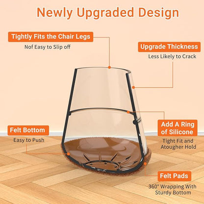 Chair Leg Floor Protectors Medium 24Pcs, Silicone Chair Leg Protectors - Image 4