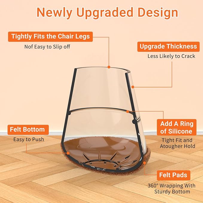 Chair Leg Floor Protectors Extra Small 24Pcs, Silicone Chair Leg Protectors - Image 6