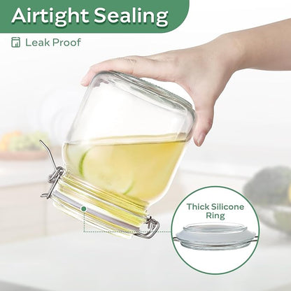 Glass Food Storage Jars with Airtight Lids 34 oz Square 4 Pack Kitchen Storage - Image 5