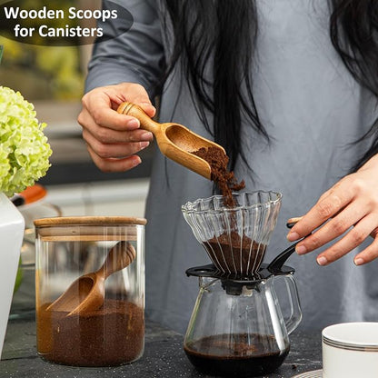 Wooden Scoops for Canisters 3PCS Acacia Wooden Scoop for Jars Small Wood Scoops - Image 7