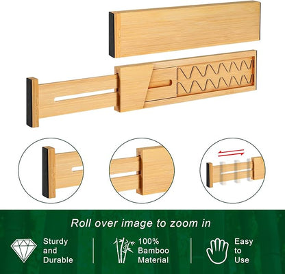 Bamboo Drawer Dividers Organizer - Image 8