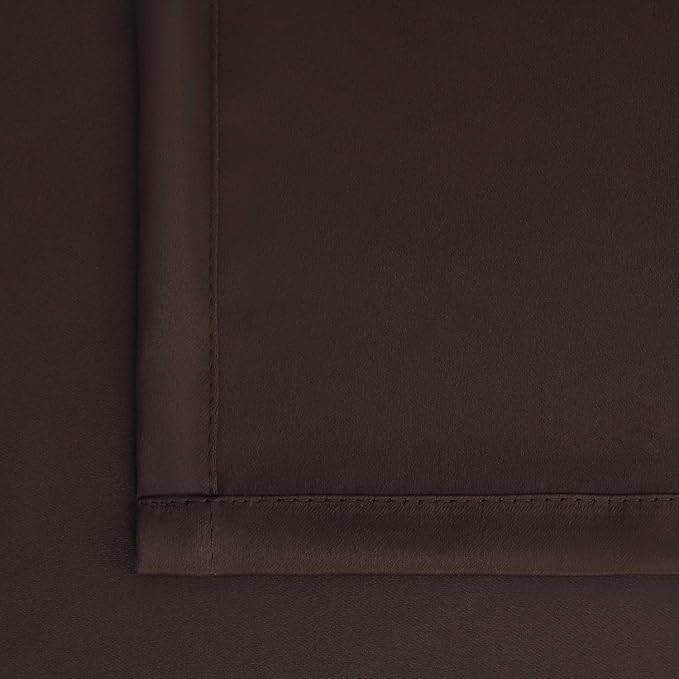 BGment Brown Blackout Curtains 45 Inch Long for Bedroom Kitchen Window - Short Length Chocolate Thermal Insulated Darkening Drapes with Rod Pocket for Bathroom, 42 x 45 Inch, 2 Panels